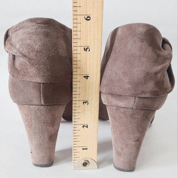 Kate Spade New York Ankle Boots Size  8 Bison Dark Brown Suede Bow Cuff Comfort - Picture 11 of 14